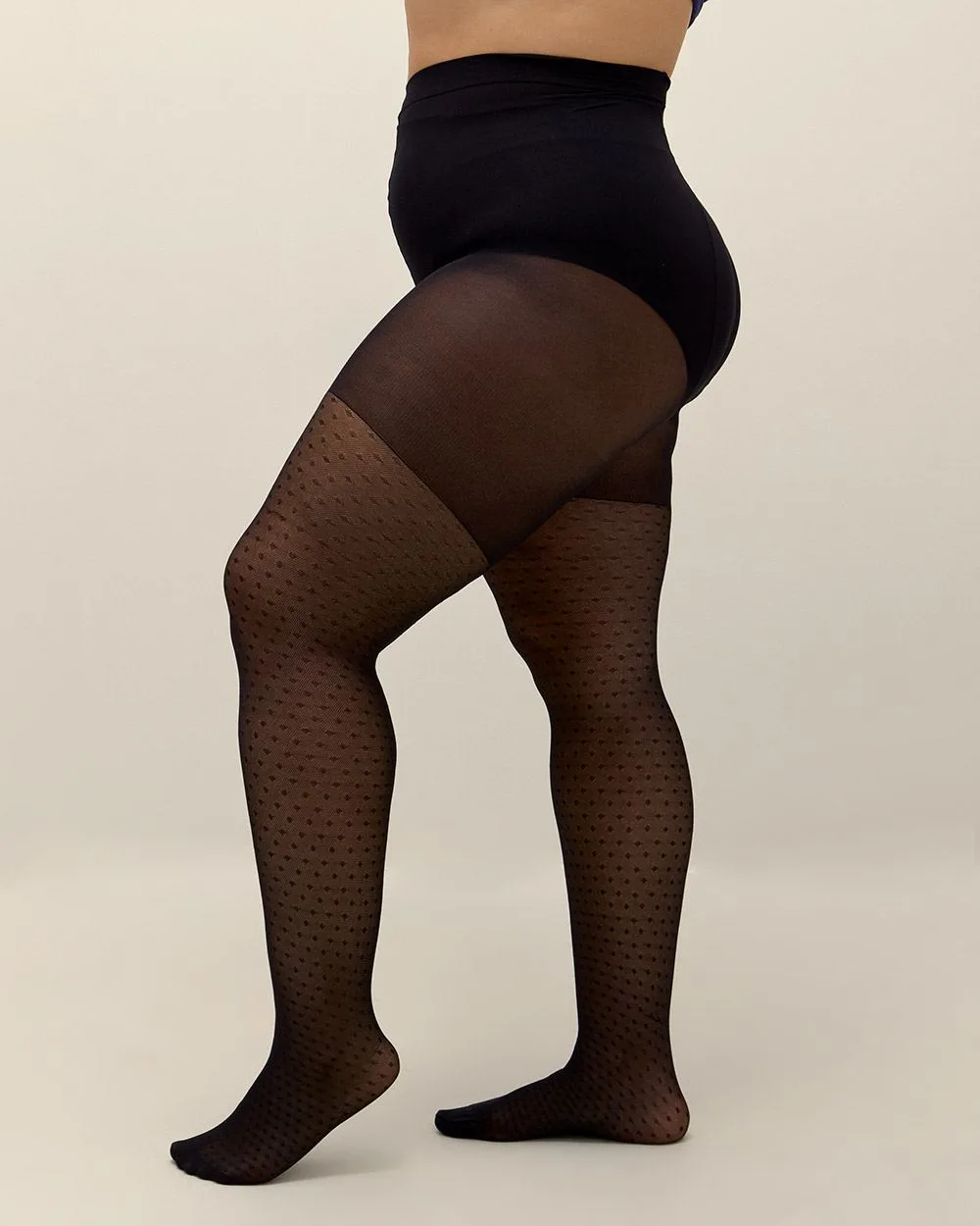 Fashion Tights with All-Over Dot Pattern