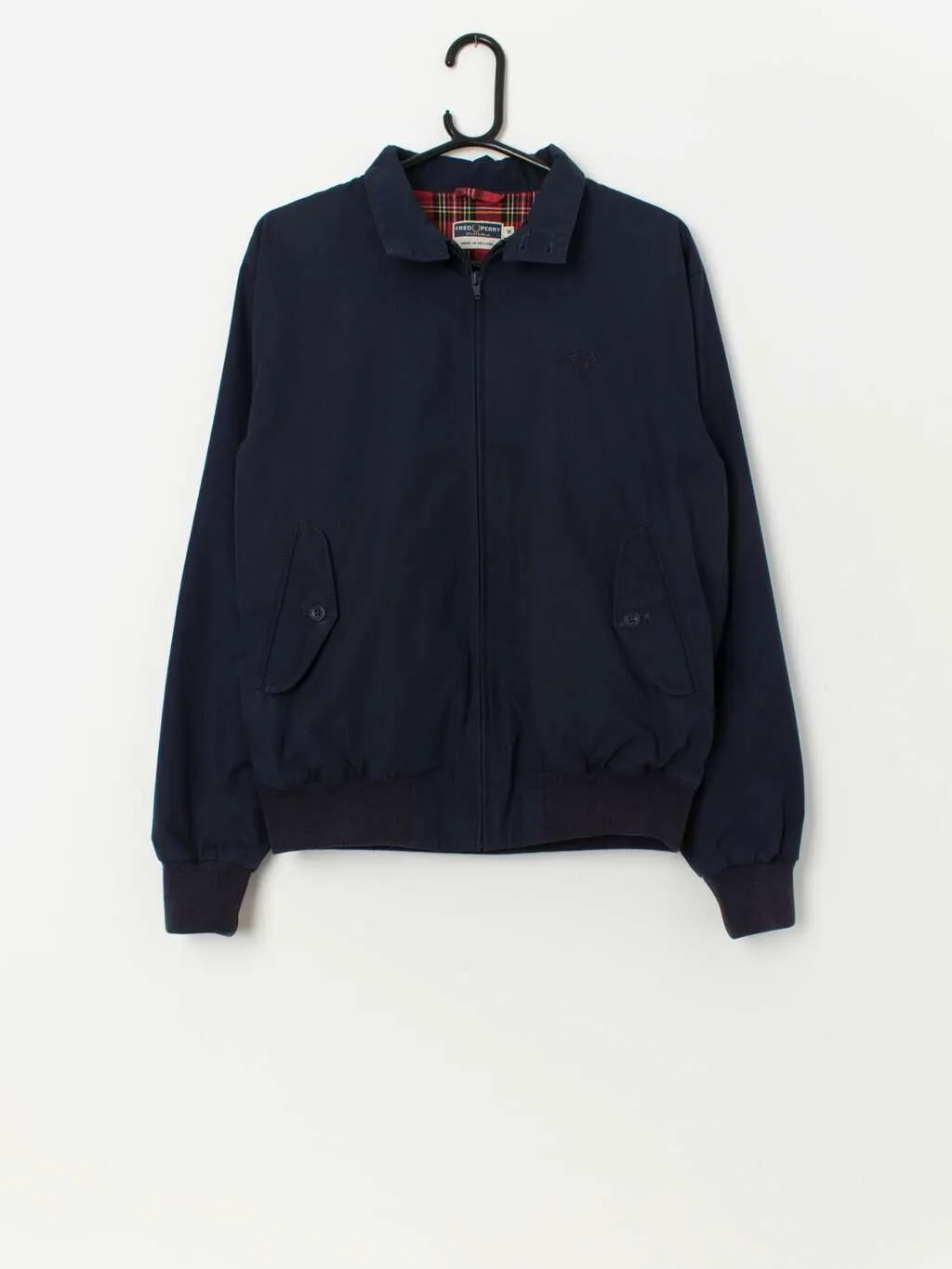 Fred Perry Harrington jacket in navy blue, made in England – Medium