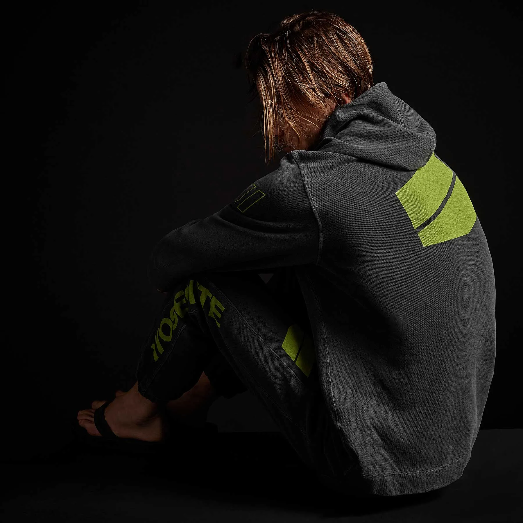 French Terry Pullover Hoodie - Magma Pigment/Bright Neon