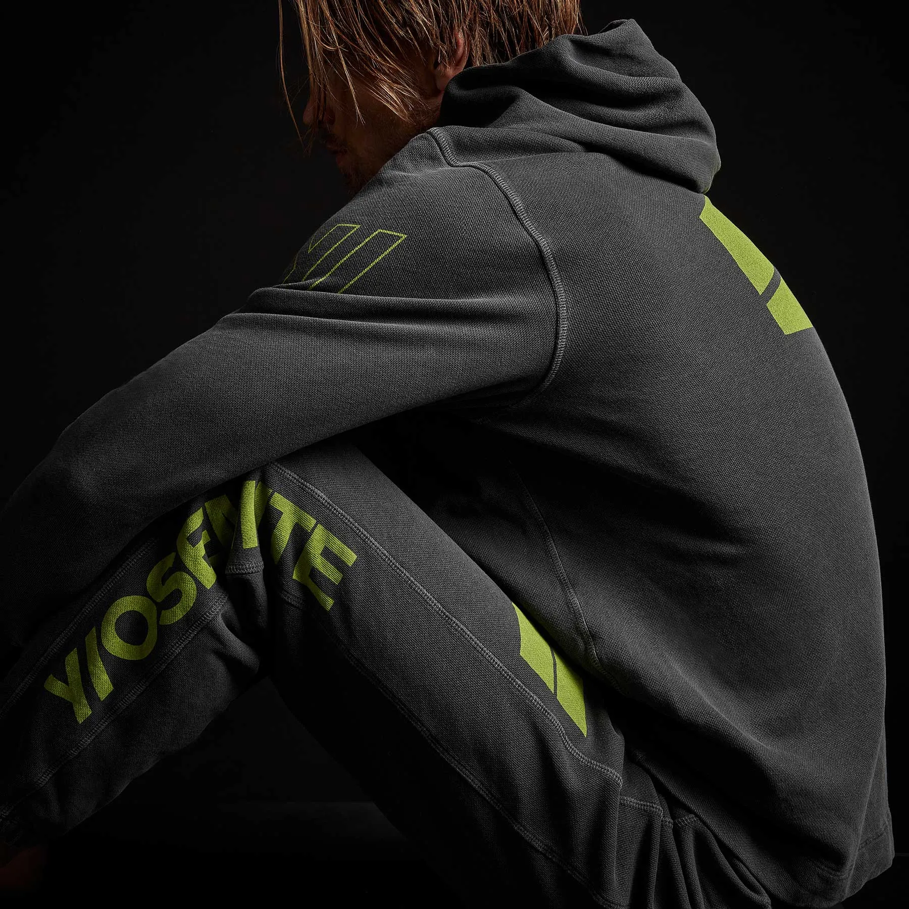 French Terry Pullover Hoodie - Magma Pigment/Bright Neon