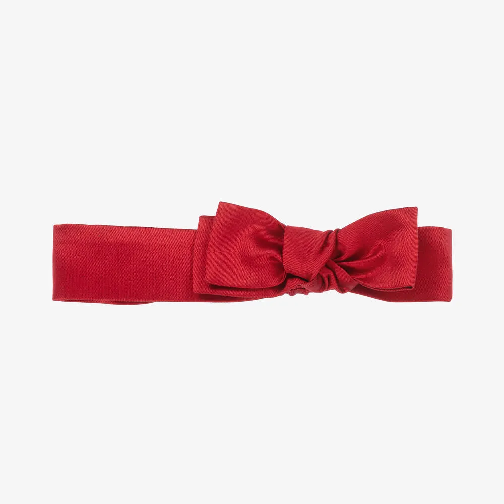 Girls Red Satin Headband