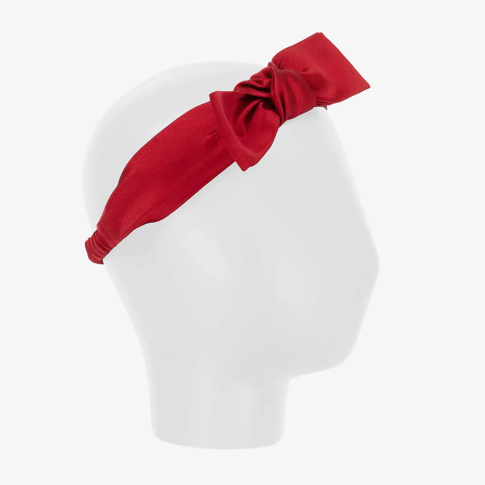 Girls Red Satin Headband