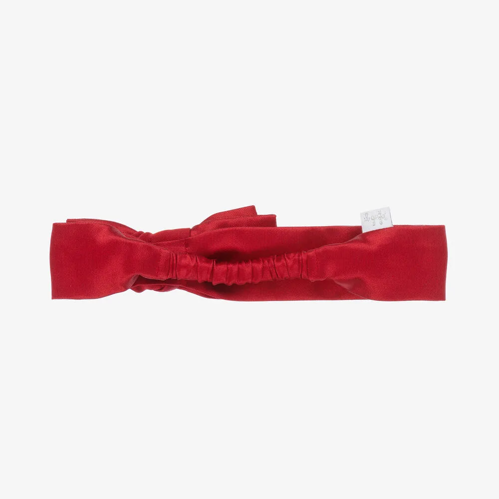 Girls Red Satin Headband