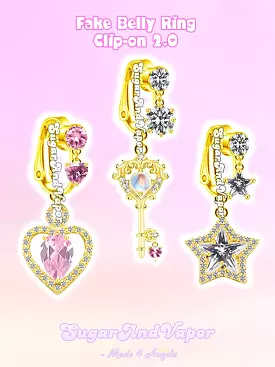 Gold Base Cute Girly Clip-on 2.0 Fake Belly Ring