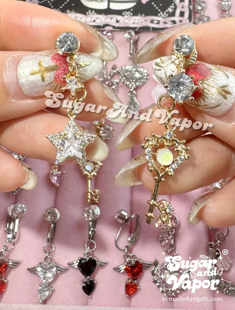 Gold Base Cute Girly Clip-on 2.0 Fake Belly Ring