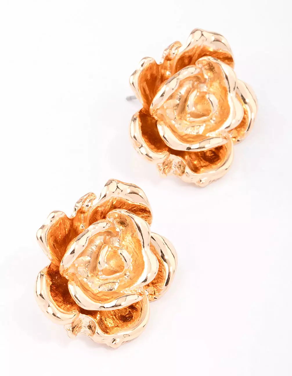 Gold Layered Flower Stud Earrings