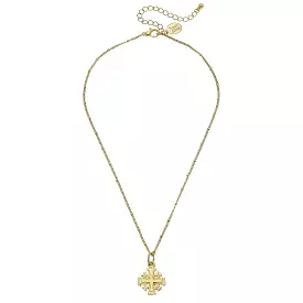 Gold Multi Cross on Beaded Chain Necklace