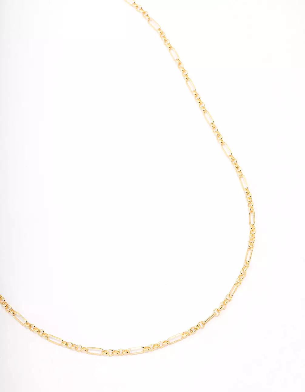 Gold Plated Long & Short Cable Chain Necklace