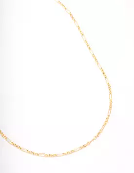 Gold Plated Long & Short Cable Chain Necklace