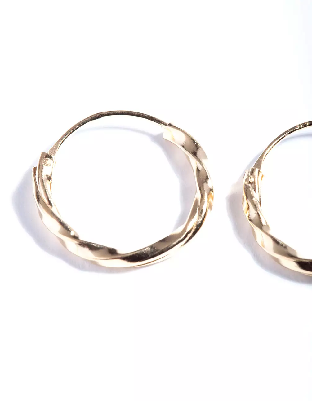 Gold Plated Sterling Silver 13mm Twist Hoop Earrings