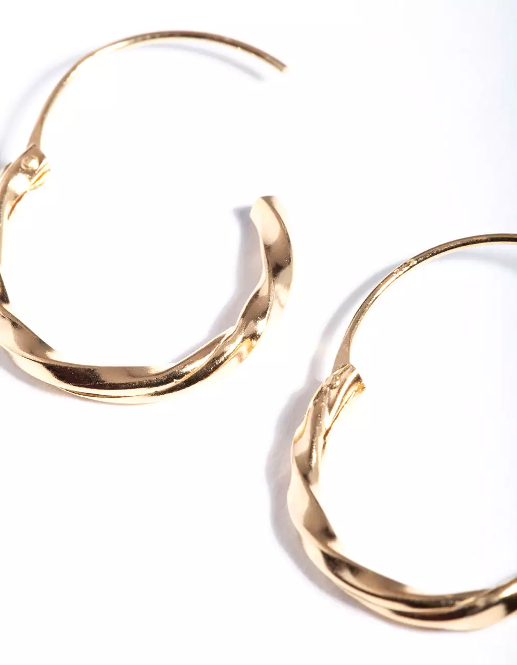 Gold Plated Sterling Silver 13mm Twist Hoop Earrings