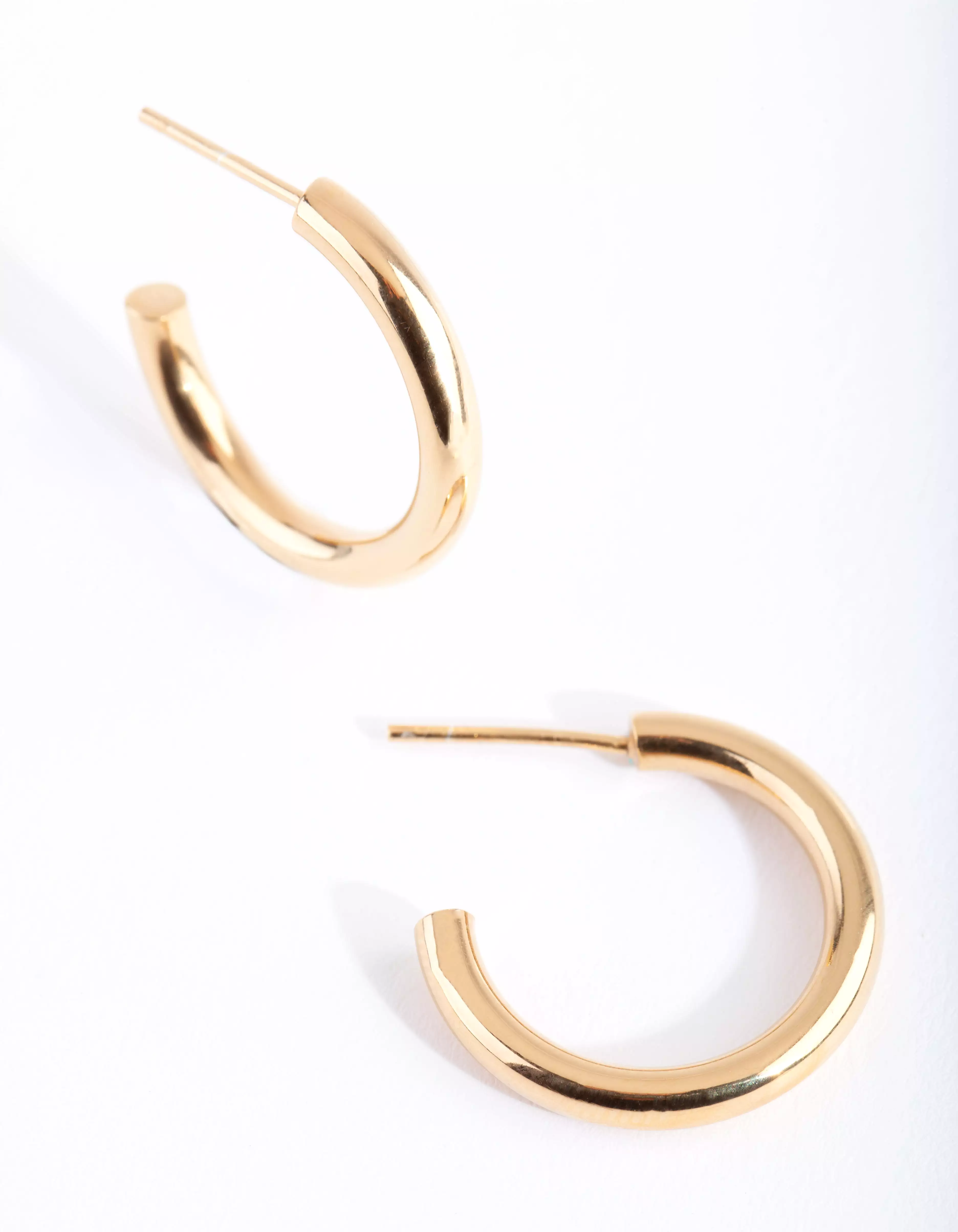 Gold Plated Sterling Silver Chubby Hoop Earrings