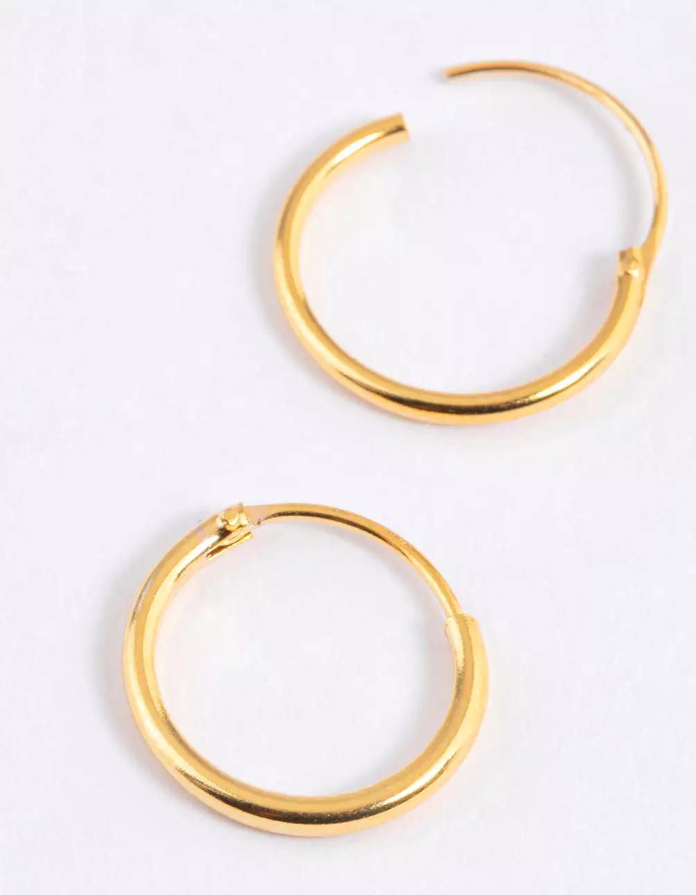 Gold Plated Sterling Silver Hoop Earrings 12mm