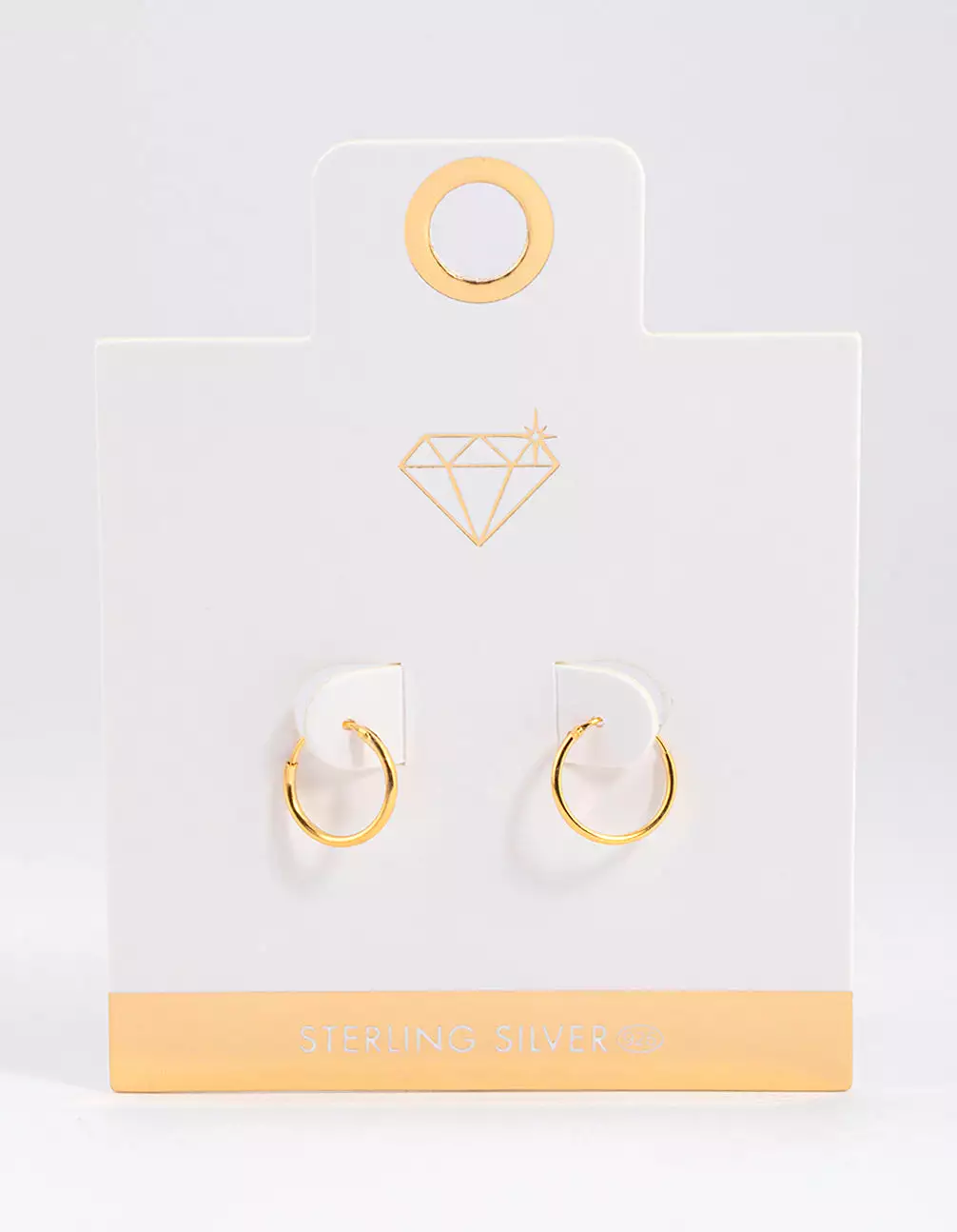 Gold Plated Sterling Silver Hoop Earrings 12mm