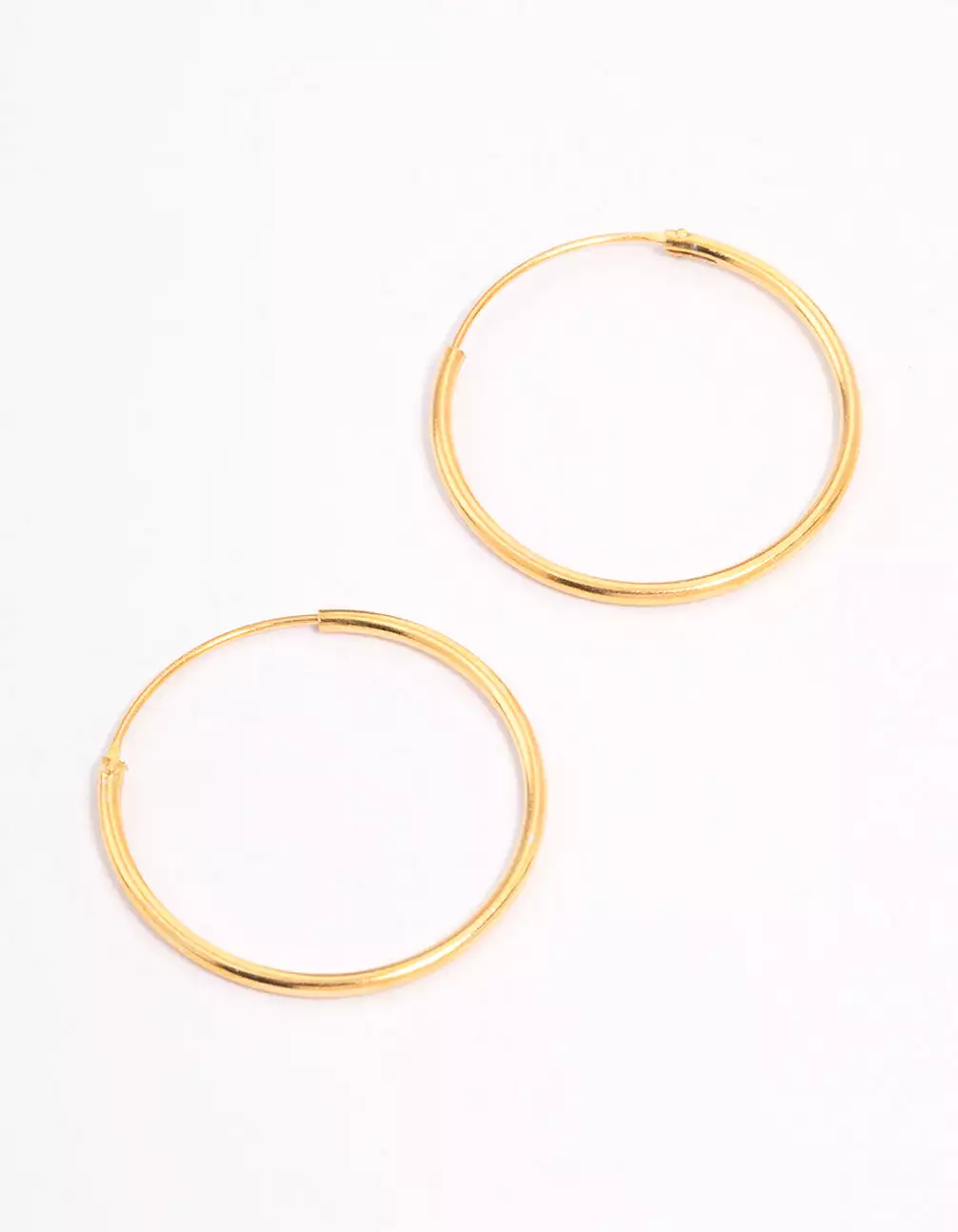 Gold Plated Sterling Silver Hoop Earrings 20mm