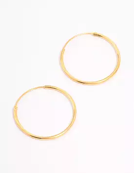 Gold Plated Sterling Silver Hoop Earrings 20mm