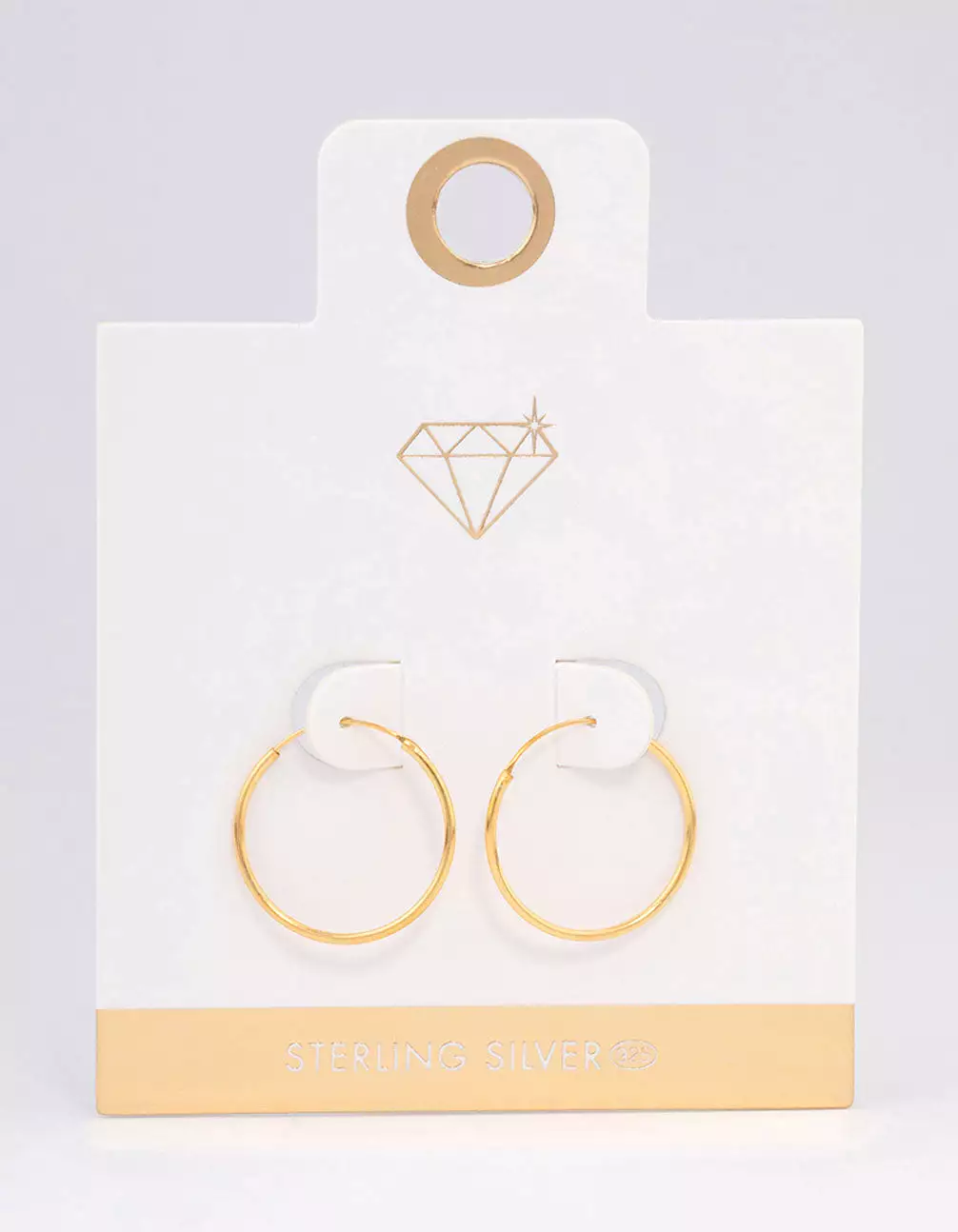 Gold Plated Sterling Silver Hoop Earrings 20mm