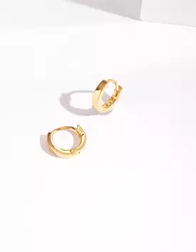 Gold Plated Sterling Silver Huggie Hoop Earrings