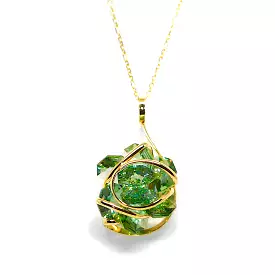 GREEN FLOWER NECKLACE