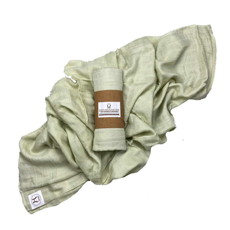 Halo & Horns Baby Swaddle/Wrap Organic Bamboo Muslin - Sage