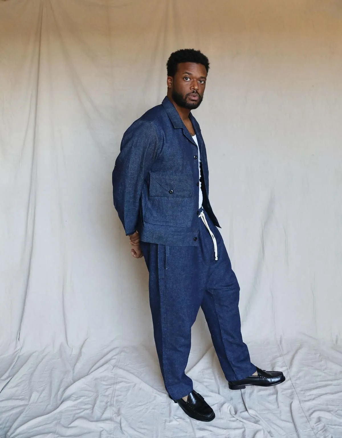 Hemp Denim Studio Coat - Indigo