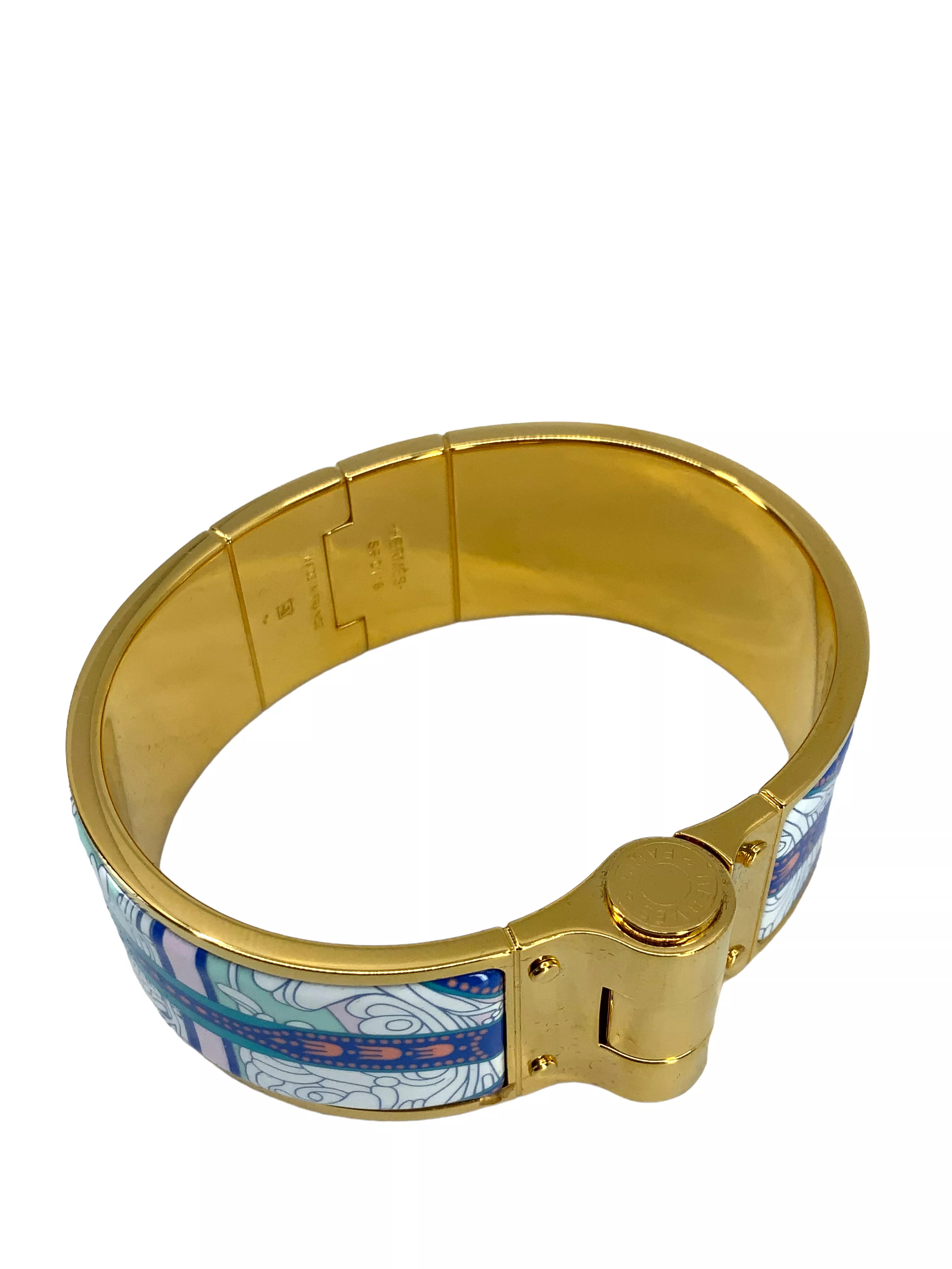 Hermes Enamel Wide Hinged Bracelet M