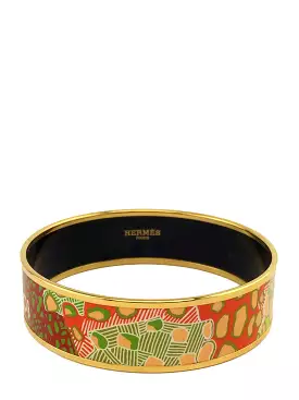 Hermes Printed Enamel Grand Fonds Wide Bracelet 70