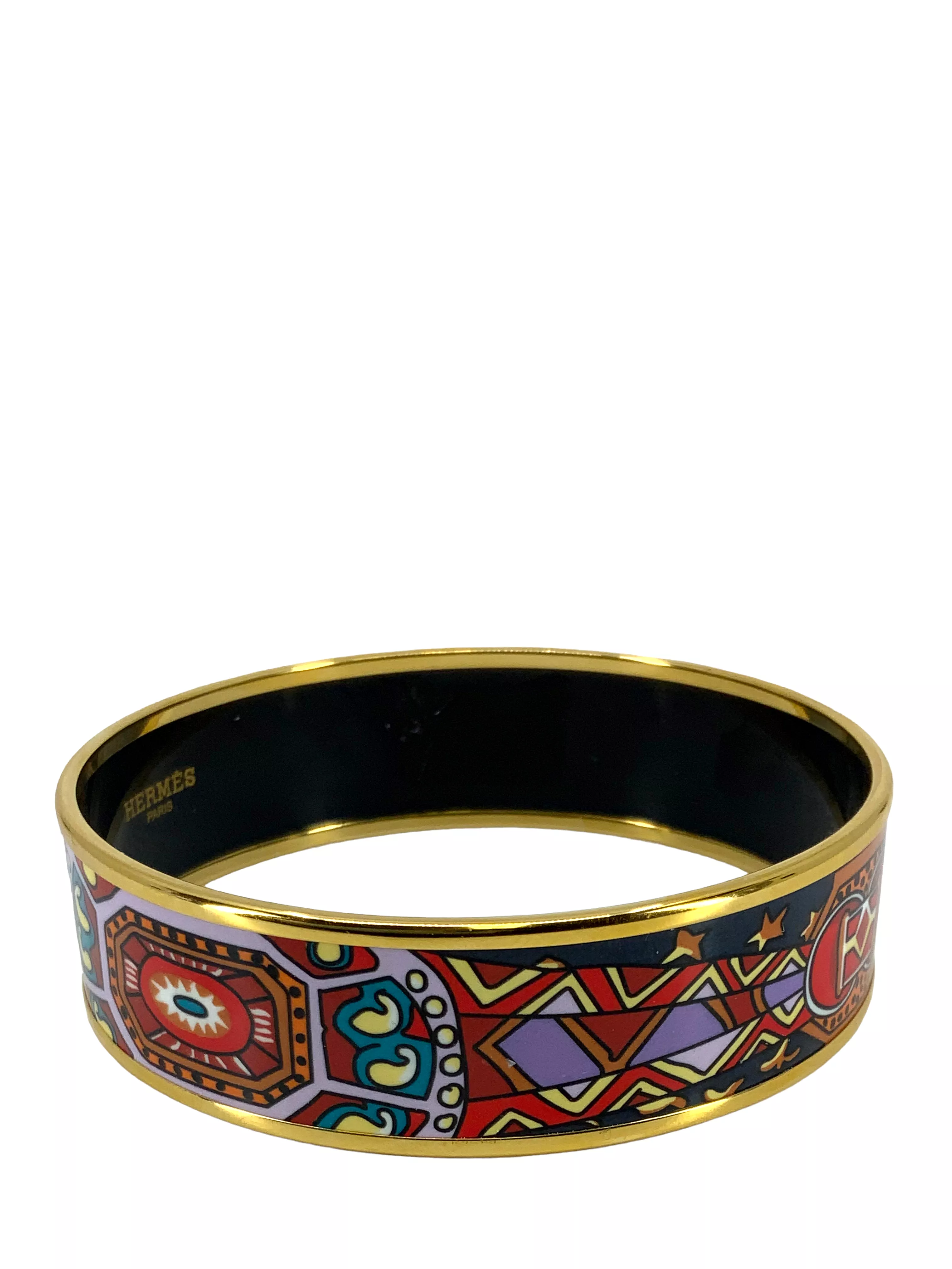 Hermes Printed Enamel Wide Bracelet 70