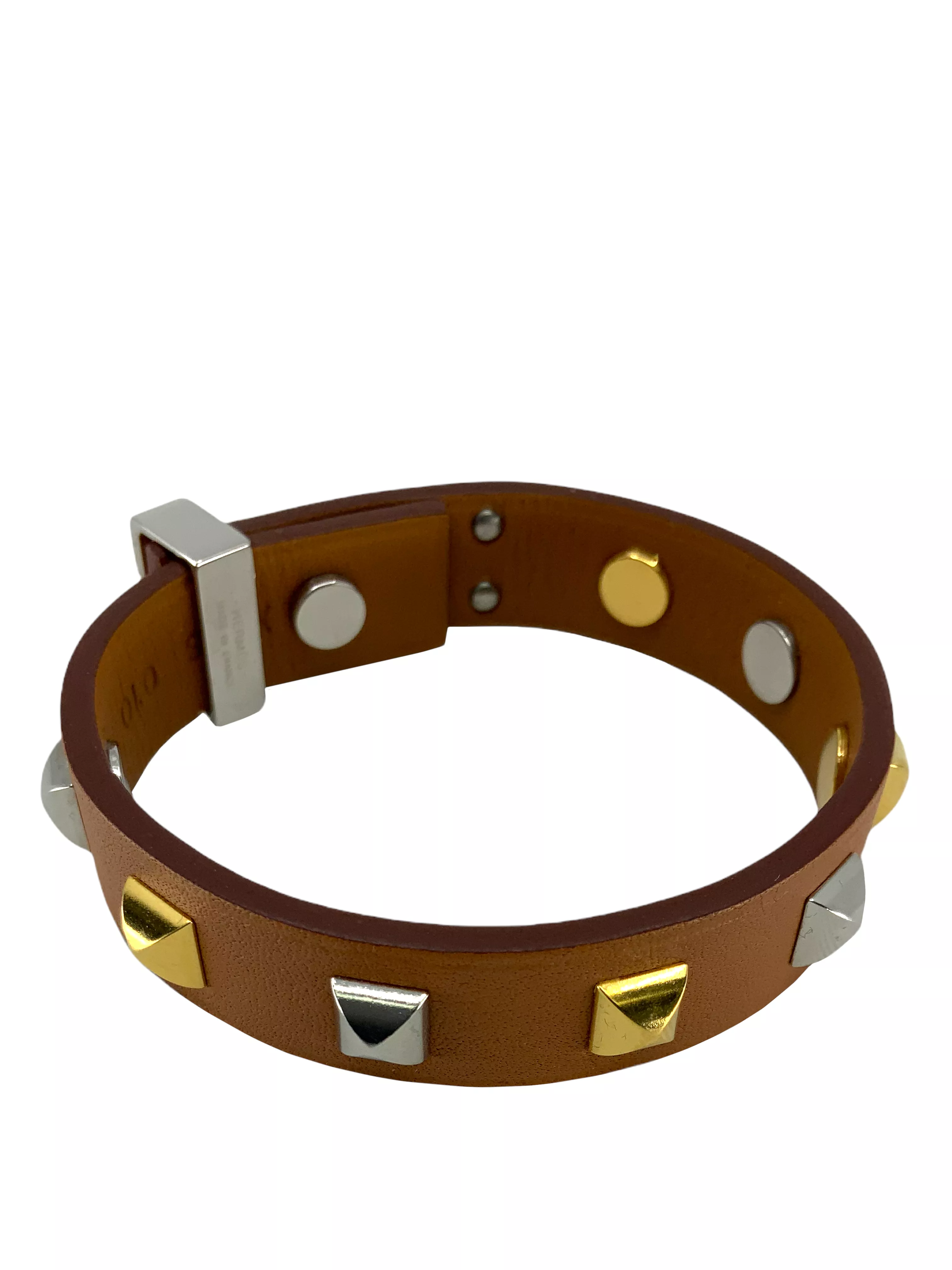 Hermes Swift Mini Dog Clous Carres Studded Bracelet T1