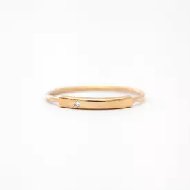 Horizontal Diamond Bar Ring