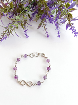 Infinity amethyst bracelet