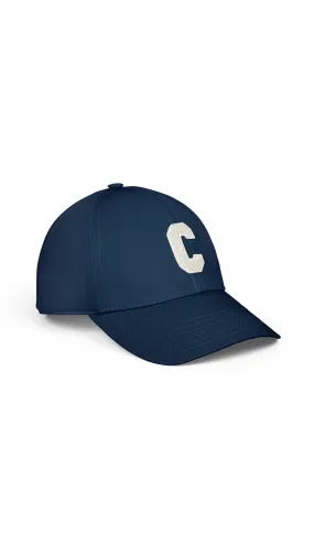 Initial Baseball Cap in Cotton - Marine