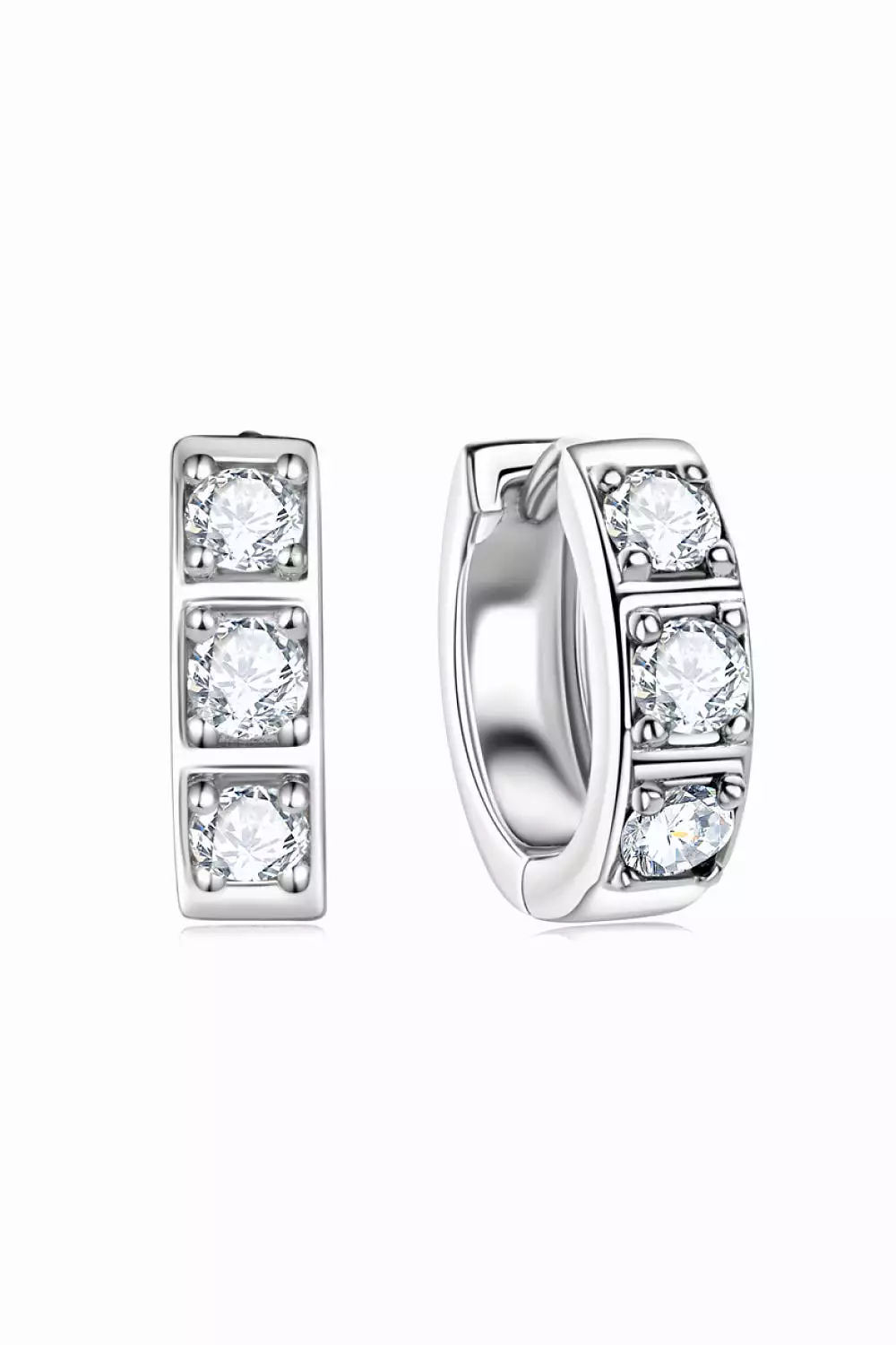 Inlaid Moissanite Huggie Earrings