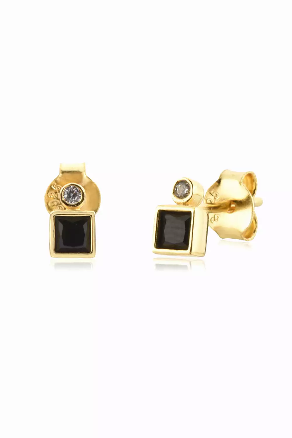 Inlaid Zircon Square 925 Sterling Silver Earrings