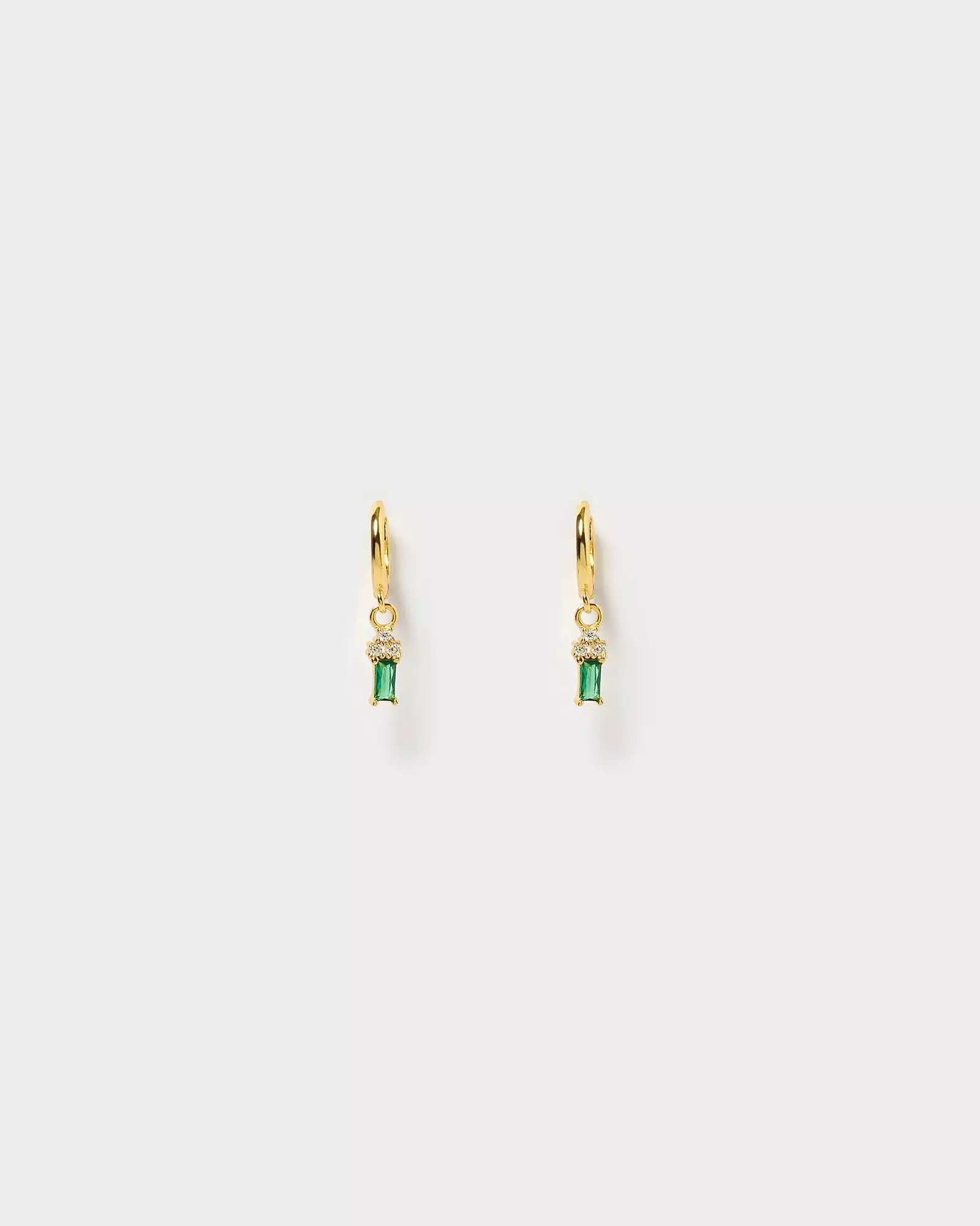 Izoa Carissa Huggie Earrings Gold Green