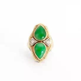 Jade Cabochon Cocktail Ring