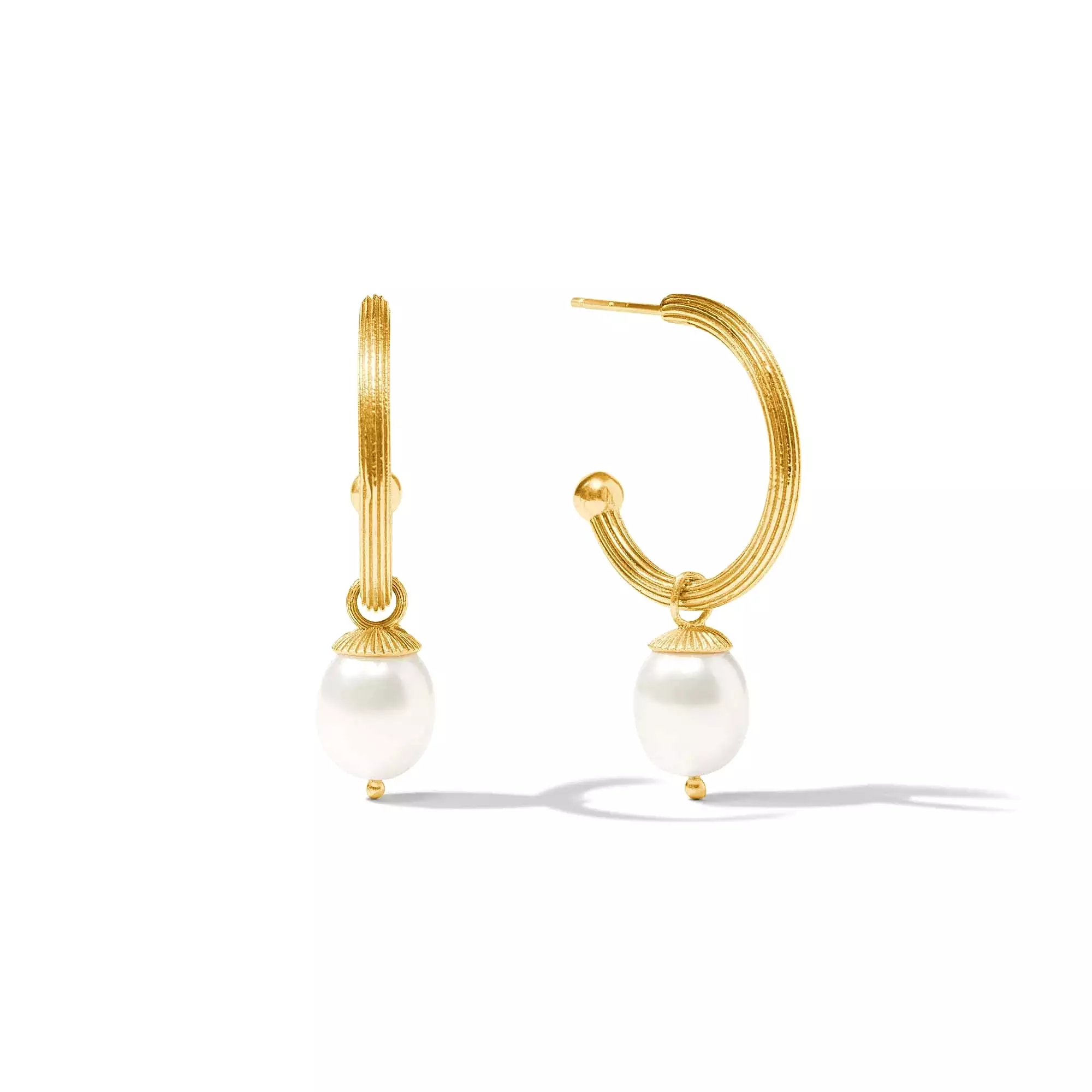 Julie Vos Sanibel Pearl Hoop & Charm Earring