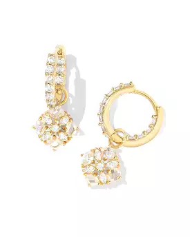 Kendra Scott Dira Convertible Gold Crystal Huggie Earrings