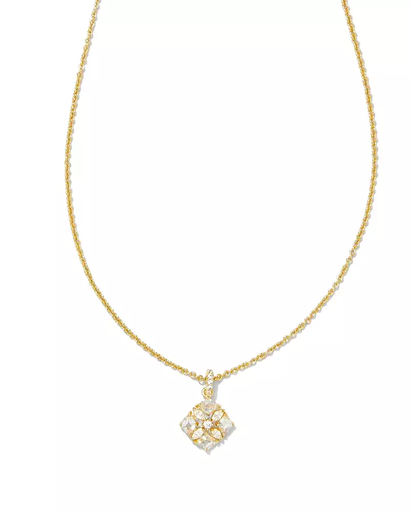 Kendra Scott Dira Gold Crystal Short Pendant Necklace