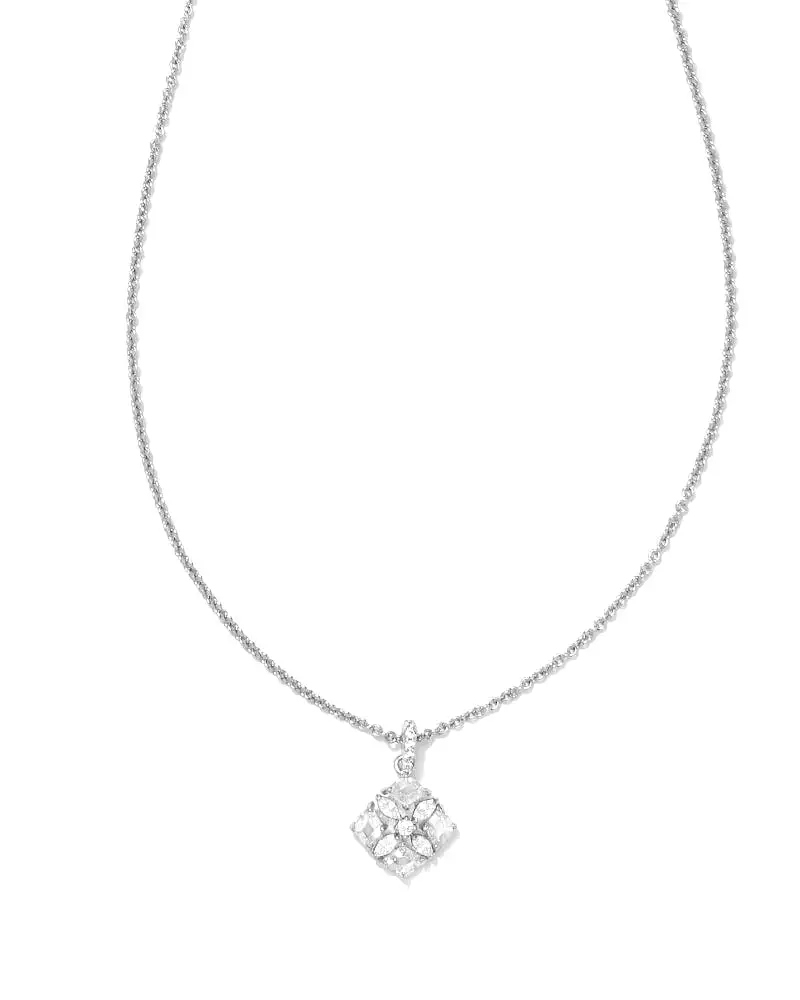 Kendra Scott Dira Silver Crystal Short Pendant Necklace