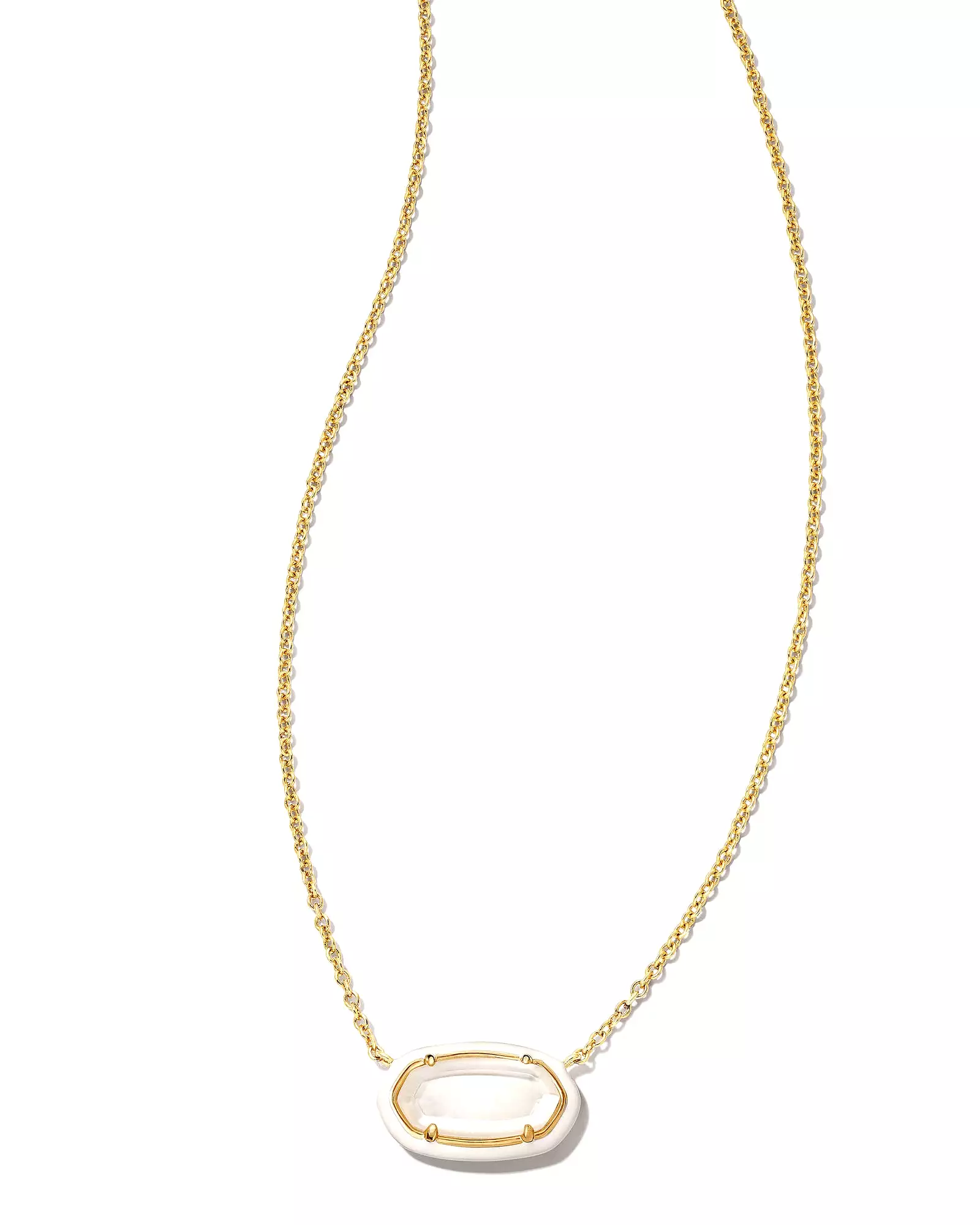 Kendra Scott Elisa Gold Enamel Framed Short Pendant Necklace