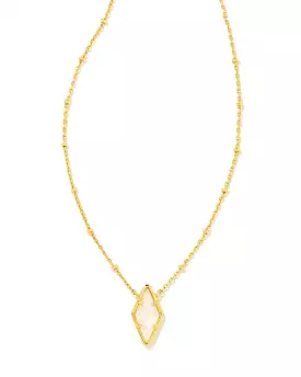 Kendra Scott Kinsley Short Pendant Necklace in Gold Ivory Mother of Pearl