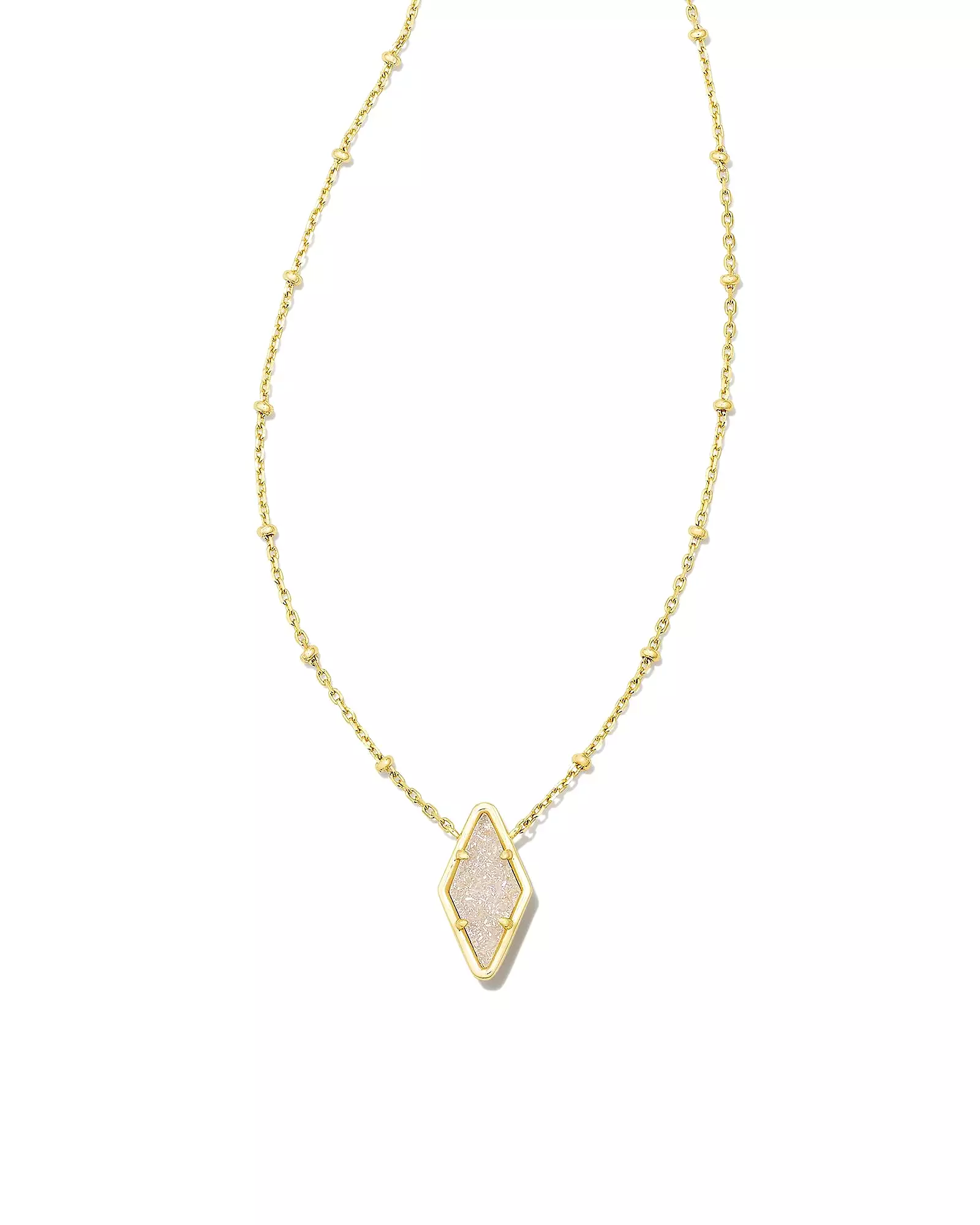 Kendra Scott Kinsley Short Pendant Necklace in Iridescent Drusy