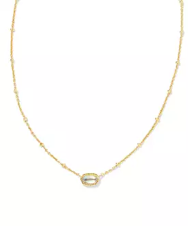 Kendra Scott Mini Elisa Satellite Short Pendant Necklace - Gold/Dichroic Glass