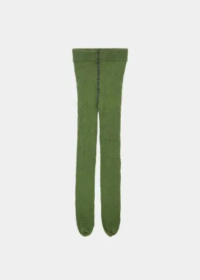 Kids Caramel BABY POINTELLE TIGHTS - FOREST GREEN