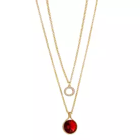 KNIGHT & DAY - Crystal & Garnet Layered Necklace