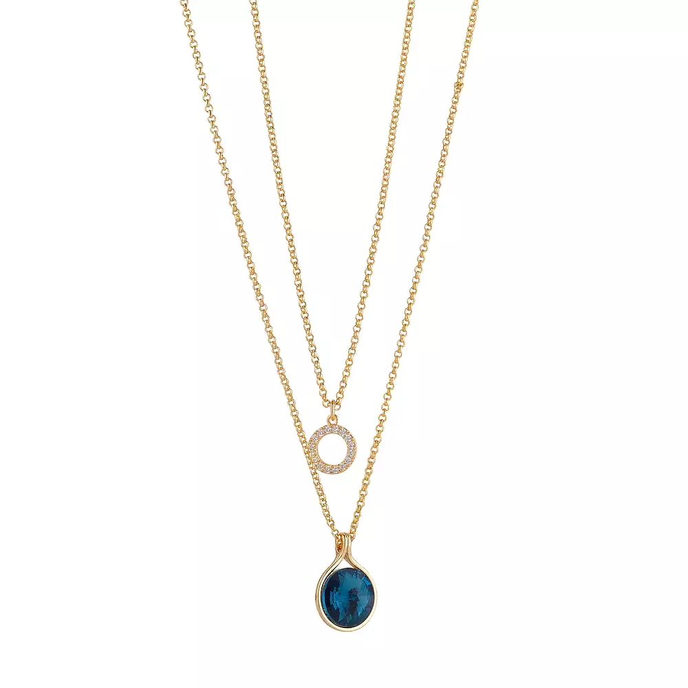 KNIGHT & DAY - Crystal & Sapphire Layered Necklace