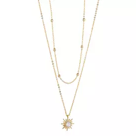 KNIGHT & DAY - White Opal Crystal Sunshine Layered Necklace