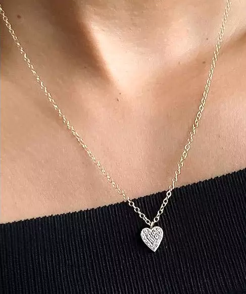 Kris Nations Heart Crystal Charm Necklace - Gold