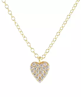 Kris Nations Heart Crystal Charm Necklace - Gold